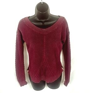 Aerie Deep Red Crew Neck Sweater